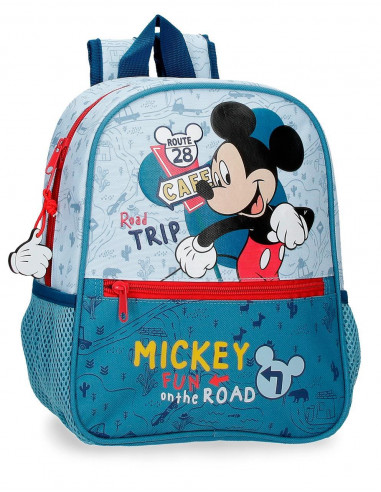 MOCHILA ADAP. 28CM.MICKEY ROAD TRIP