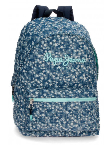 MOCHILA ADAP. 44CM. PJL PJL DENIM STAR AZUL