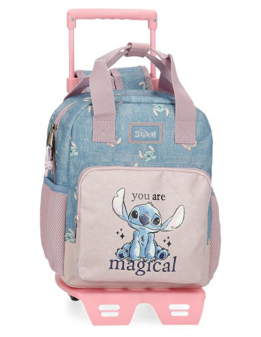 MOCHILA ADAP, C/CARRO 28CM, STITCH YOU ARE MAGICAL