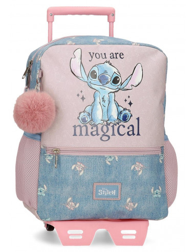 MOCHILA ADAP, C/CARRO 33CM, STITCH YOU ARE MAGICAL