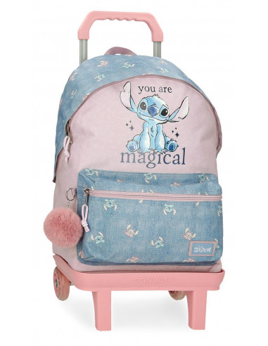 MOCHILA ADAP, 44CM, C/CARRO STITCH YOU ARE MAGICAL