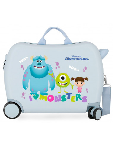 MALETA INF.ABS 4R. MONSTERS BOO AZUL CLARO