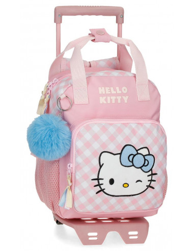 MOCHILA ADAP.28CM.C/CARRO HELLO KITTY WINK