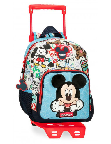 MOCHILA ADAP. C/CARRO 28CM. MICKEY BE COOL