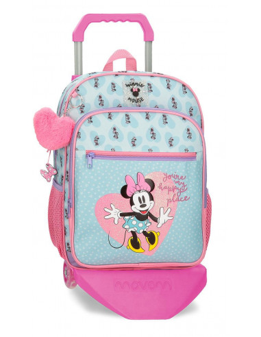 MOCHILA ADAP. C/CARRO 38CM. MINNIE MY HAPPY PLACE