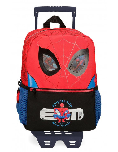 MOCHILA ADAP.32 CM. C/CARRO SPIDERMAN PROTECTOR