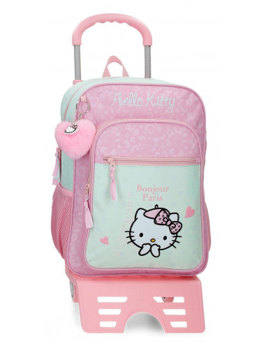 MOCHILA ADAP.38CM.C/CARRO HELLO KITTY PARIS