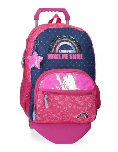 MOCHILA ADAPT. C/CARRO  45CM MOVOM GLITTER RAINBOW