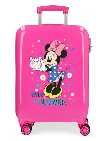 TROLLEY ABS 55CM.4R. MINNIE WILD FLOWER FUCSIA