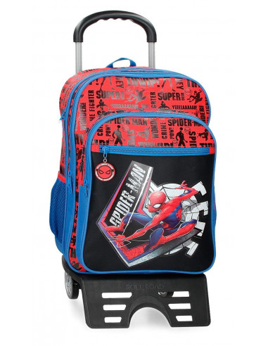 MOCHILA ADAP.42CM 2C. C/CARRO SPIDERMAN GREAT POWER