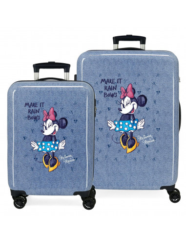 SET/2 TROLLEY  ABS 55-68CM.4R.MINNIE MAKE IT RAIN BOWS