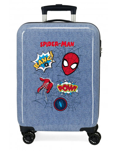 TROLLEY ABS 55CM.4R. SPIDERMAN DENIM