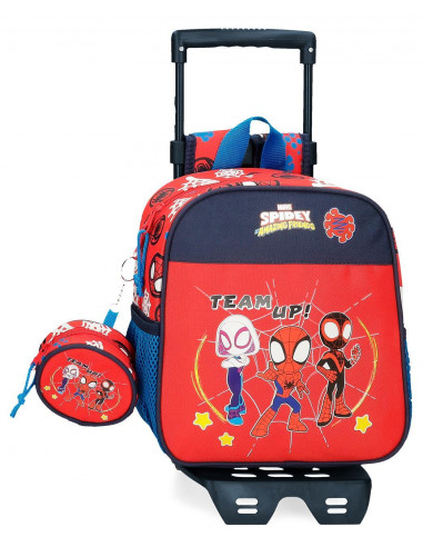 MOCHILA ADAP. C/CARRO 25CM. SPIDEY AND FRIENDS