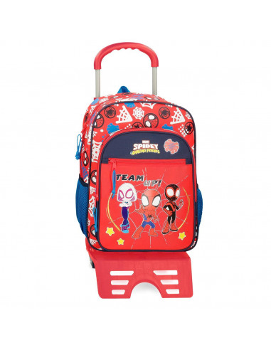 MOCHILA ADAP.40CM. C/CARRO SPIDEY AND FRIENDS