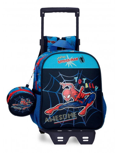 MOCHILA ADAP. C/CARRO 25CM. SPIDERMAN TOTALLY AWES