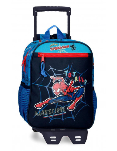 MOCHILA ADAP. 28CM.C/CARRO SPIDERMAN TOTALLY AWESOME