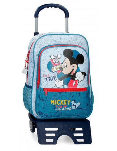 MOCHILA ADAP.38CM. C/CARRO MICKEY ROAD TRIP