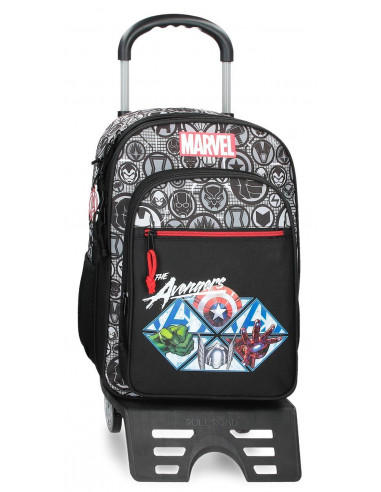 MOCHILA ADAP.40CM.2C.C/CARRO MARVEL HEROES