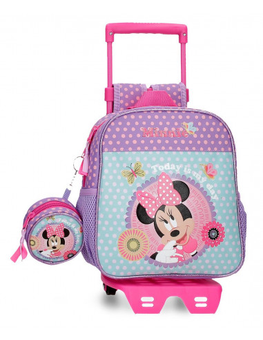 MOCHILA ADAP. 25CM. C/CARRO MINNIE TODAY IS MY DAY