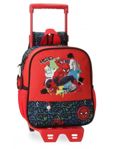 MOCHILA ADAP.25CM. C/CARRO SPIDERMAN URBAN