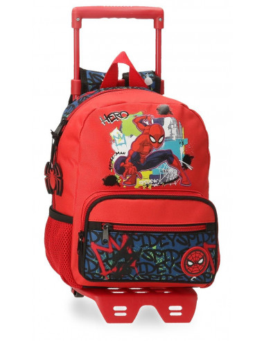 MOCHILA ADAP. C/CARRO 28CM. SPIDERMAN URBAN