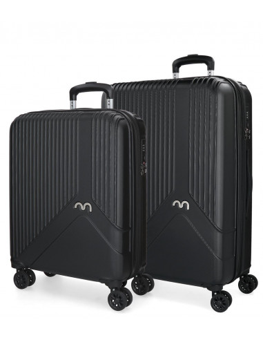 SET/2 TROLLEY  ABS 55/66CM.4R.MOVOM TRENDY NEGRO