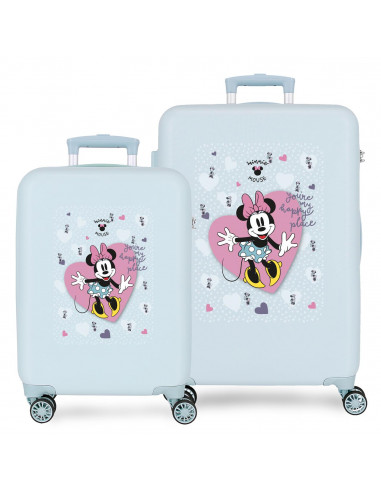 SET/2TROLLEY ABS 55-65CM 4R.MINNIE MY HAPPY PLACE