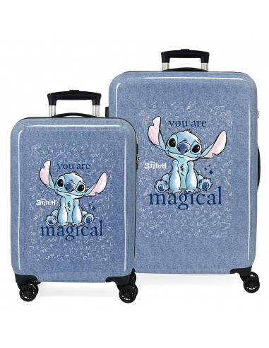 SET 2/TROLLEY ABS 55-65CM.4R.STITCH YOU ARE MAGICA